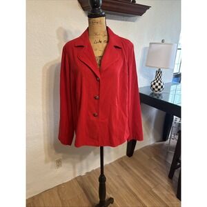 Sag Harbor Size L Stretch Moleskin‎ Red Crimson Blazer Jacket